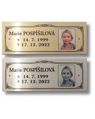 Štítek na pohřební urnu 140x55mm CU7-11 (rovný)