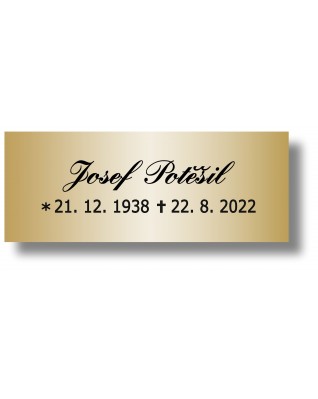 Štítek na pohřební urnu 115x45mm PU1-2