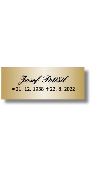 Štítek na pohřební urnu 115x45mm PU1-2