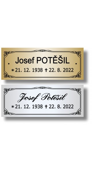 Štítek na pohřební urnu 115x45mm PU1-3