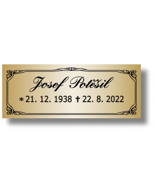 Štítek na pohřební urnu 115x45mm PU1-3