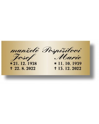 Štítek na pohřební urnu 115x45mm PU1-4