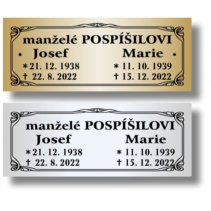 Štítek na pohřební urnu 115x45mm PU1-5