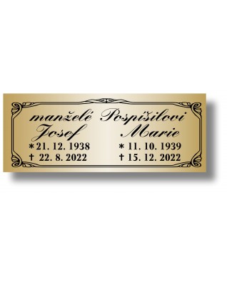 Štítek na pohřební urnu 115x45mm PU1-5