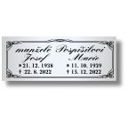 Štítek na pohřební urnu 115x45mm PU1-5