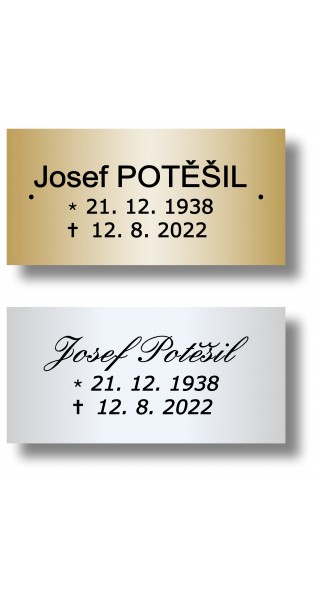 Štítek na pohřební urnu 100x49mm PU2-0