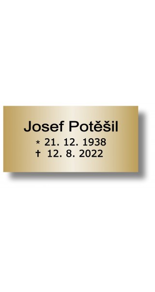 Štítek na pohřební urnu 100x49mm PU2-0