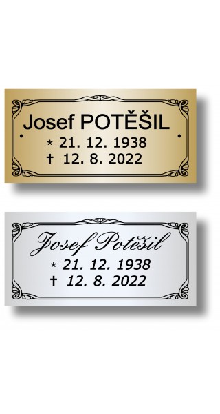 Štítek na pohřební urnu 100x49mm PU2-1