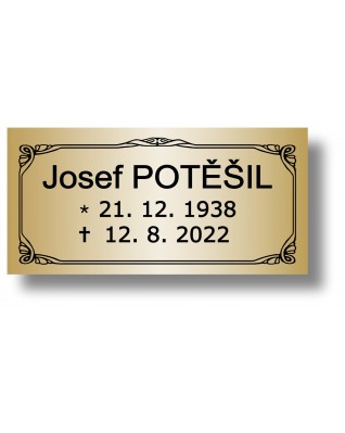 Štítek na pohřební urnu 100x49mm PU2-1