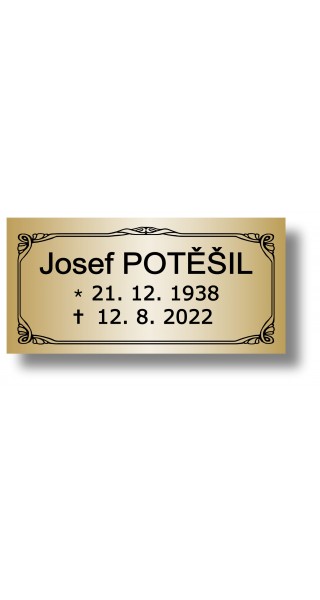 Štítek na pohřební urnu 100x49mm PU2-1