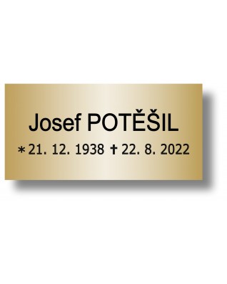 Štítek na pohřební urnu 100x49mm PU2-2