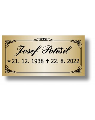 Štítek na pohřební urnu 100x49mm PU2-3