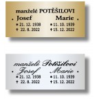 Štítek na pohřební urnu 100x45mm PU2-41