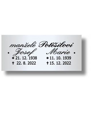 Štítek na pohřební urnu 100x45mm PU2-41
