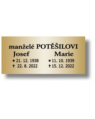 Štítek na pohřební urnu 100x45mm PU2-41
