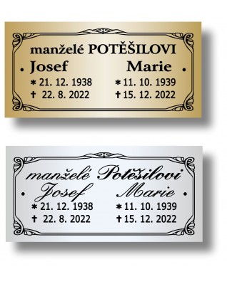 Štítek na pohřební urnu 100x49mm PU2-5