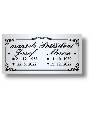 Štítek na pohřební urnu 100x49mm PU2-5