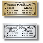 Štítek na pohřební urnu 100x45mm PU2-51