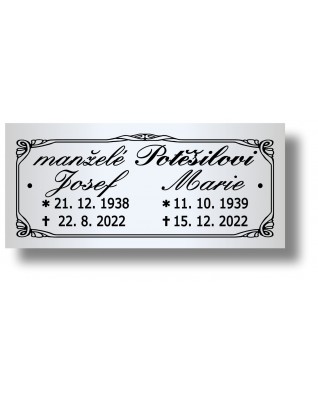 Štítek na pohřební urnu 100x45mm PU2-51