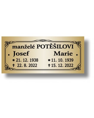 Štítek na pohřební urnu 100x45mm PU2-51