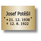Štítek na pohřební urnu 68x49mm PU5-0