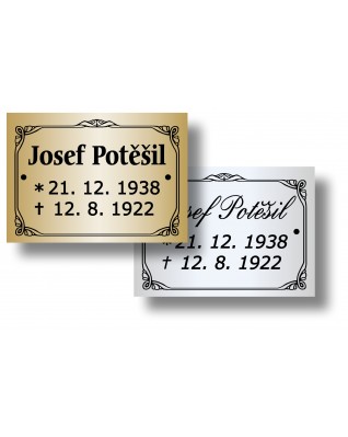 Štítek na pohřební urnu 68x49mm PU5-1 Štítek na pohřební urnu 68x49mm PU5-1