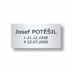 Štítek na pohřební urnu 100x49mm U112