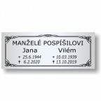 Štítek na pohřební urnu 140x55mm U7