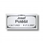 Štítek na pohřební urnu 100x49mm U223